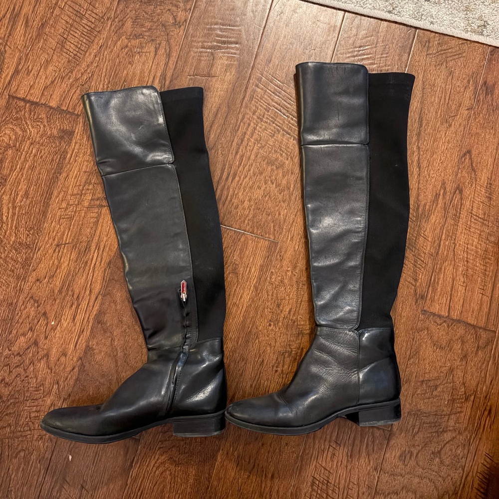 Sam Edelman Pam Black Leather Over the Knee Boot Size 9